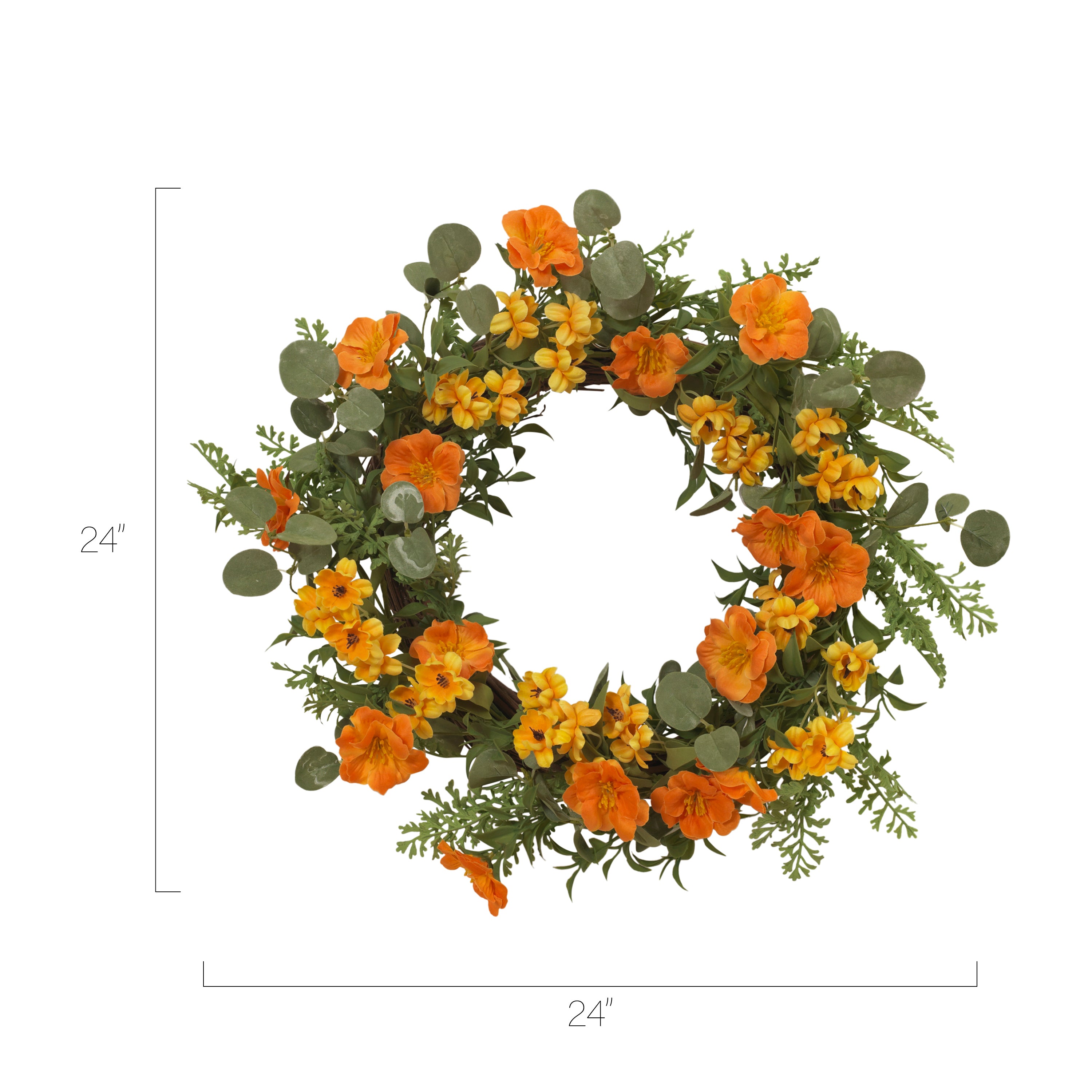 24 in. Spring Flower Wreath